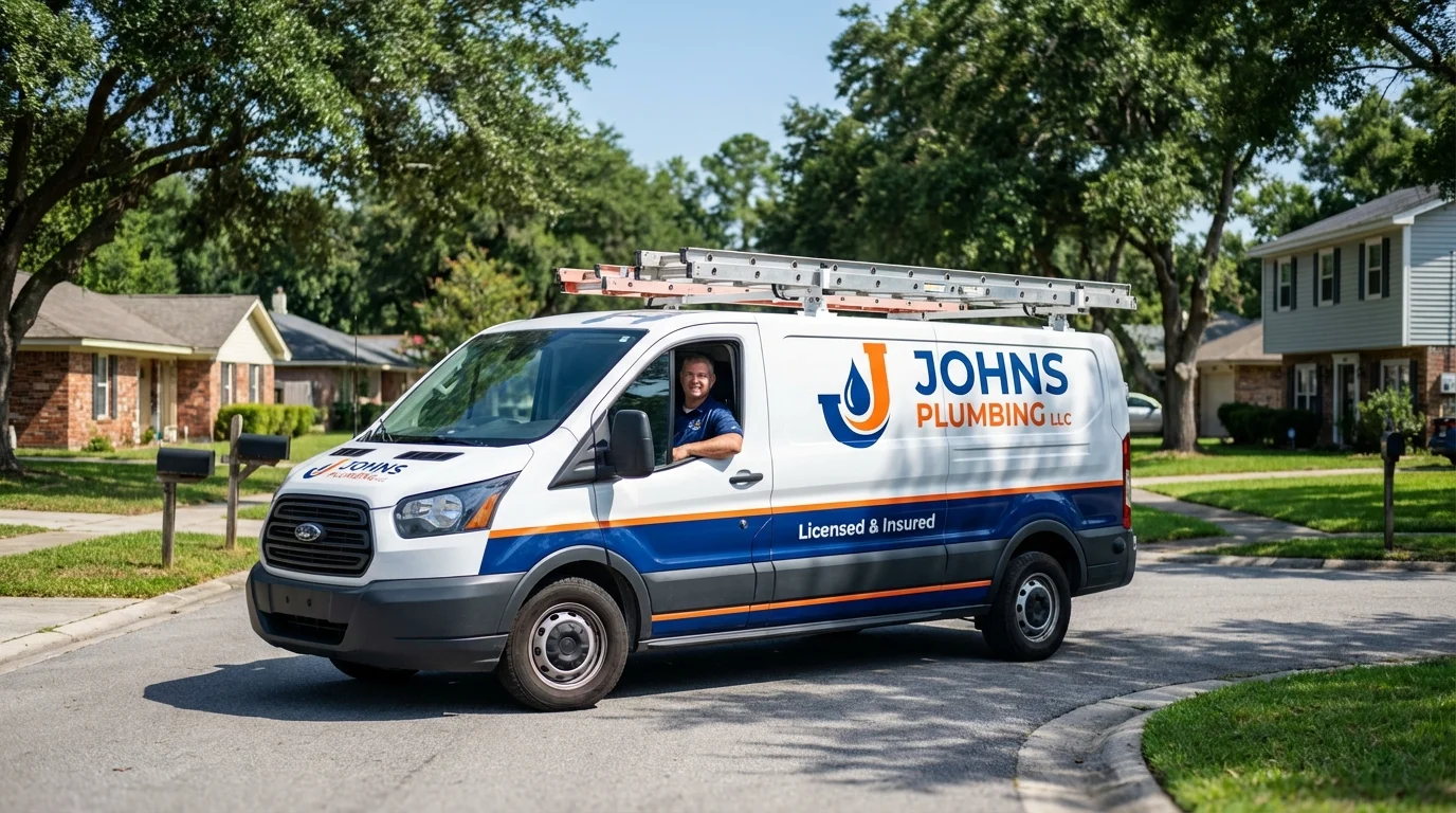 Johns Plumbing LLC service van in Mantorville, MN