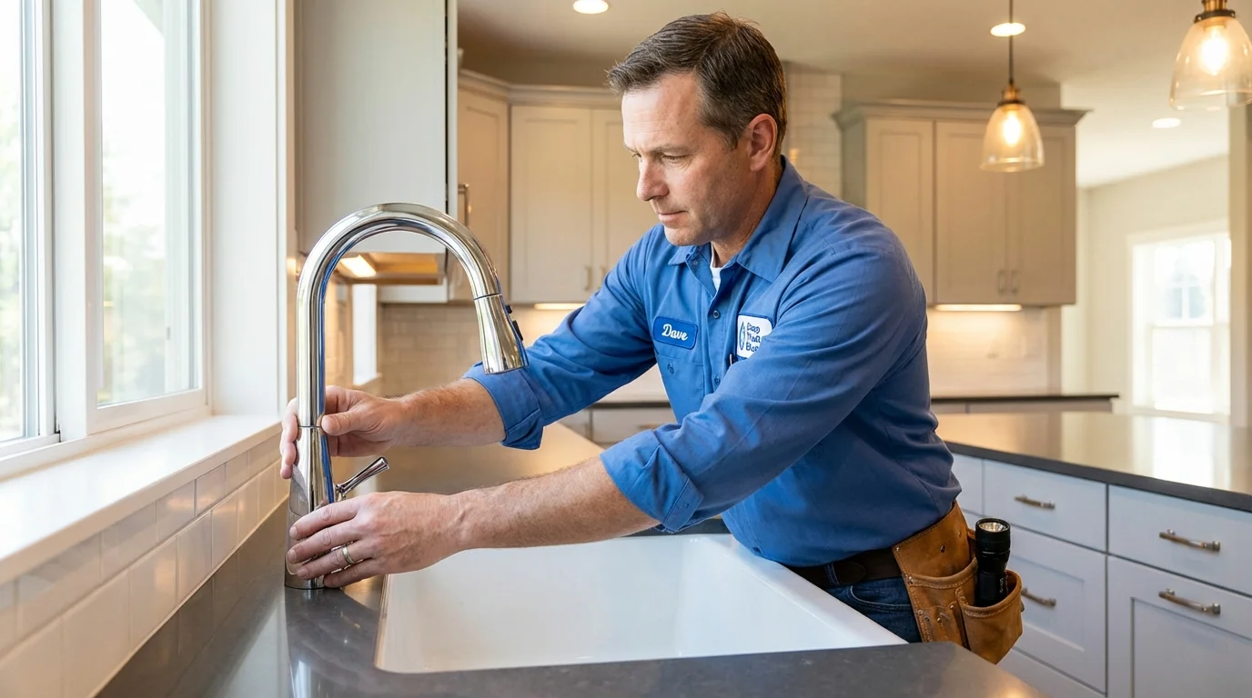 Kitchen faucet installation by Johns Plumbing LLC in Mantorville