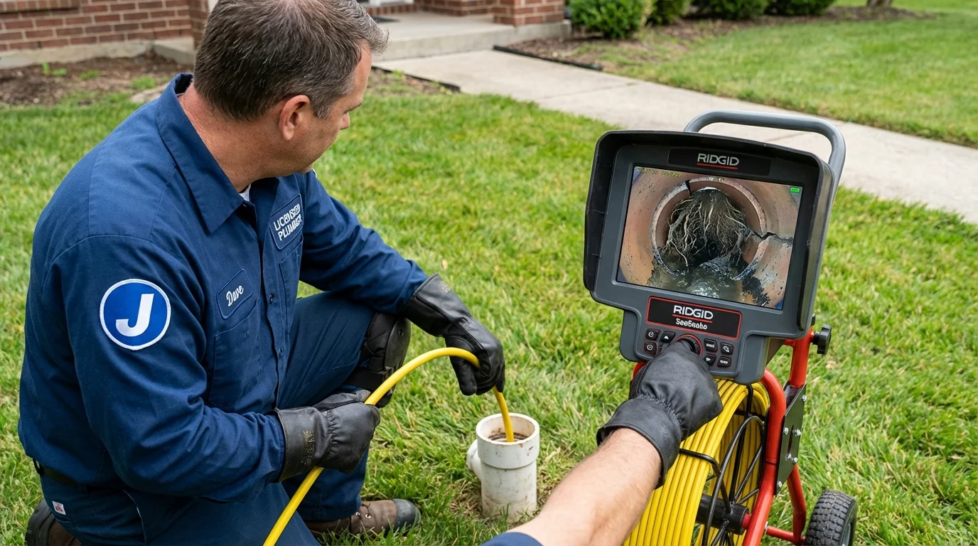 Sewer camera inspection being performed by Johns Plumbing LLC in Mantorville